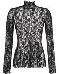 Wolford - Floral-lace High-neck Top - Lyst