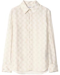 Burberry - Classic Fit Knight Checkerboard Silk Shirt - Lyst