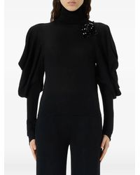 Blumarine - Puff-Sleeve Roll-Neck Sweater - Lyst