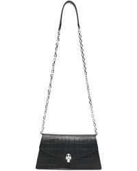 McQueen - Skull Crocodile-Effect Shoulder Bag - Lyst