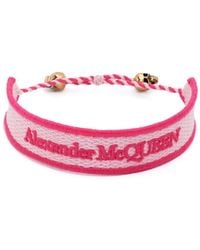 Alexander McQueen - Skull-embellished Logo Bracelet - Lyst