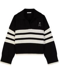 Patrizia Pepe - Striped Polo-Collar Sweater - Lyst