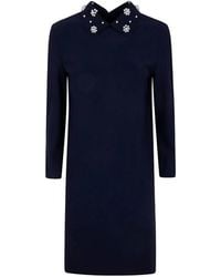 La Petite Robe Di Chiara Boni - Leotie Embellished-Collar Mini Dress - Lyst