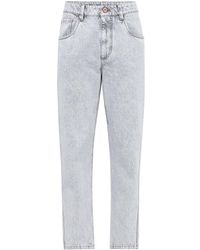 Brunello Cucinelli - Mid-rise Tapered Jeans - Lyst