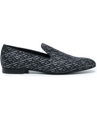 Versace La Greca Slippers Met Jacquard in het Blauw voor heren Heren Schoenen voor voor Instappers voor Loafers 