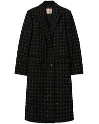 Twinset - Check Pattern Bouclé Coat - Lyst
