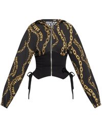 Versace Jeans Couture - Chain Couture-Print Panelled Hoodie - Lyst