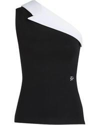 KARL LAGERFELD - Karl Dna Asymmetric Lapel Top - Lyst