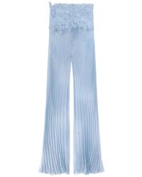 Ermanno Scervino - Lace-Appliqué Pleated Trousers - Lyst