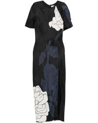Victoria Beckham - Floral-Print Split-Hem Midi Dress - Lyst