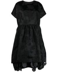 Comme des Garçons - Floral-Appliqué Bell-Shape Midi Dress - Lyst
