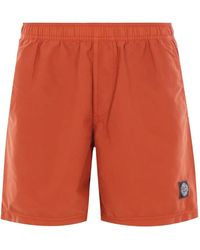Stone Island - Short De Bain À Poches Plaquées - Lyst