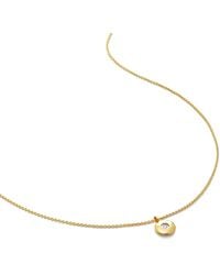 Monica Vinader - 18Kt Recycled Vermeil Birthstone Diamond Pendant Necklace - Lyst
