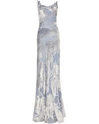 Oscar de la Renta - Fluwelen Avondjurk Met Devoré-Effect - Lyst