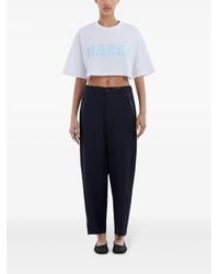 Marni - Tropical Wool Trousers With Mending - Lyst
