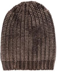 Avant Toi - Gerippte Beanie mit Metallic-Garn - Lyst