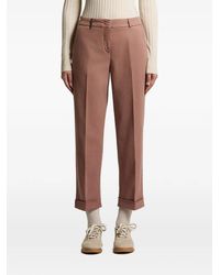 Peserico - Pressed-Crease Turned-Up Trousers - Lyst
