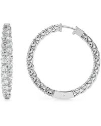 Diamond Essentials - Lucida Diamond Hoop Earrings - Lyst