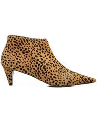 Black Suede Studio - Kora Leopard-Print Ankle Boots - Lyst