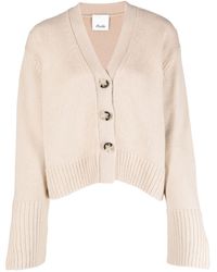 Allude - Cardigan en maille à col v - Lyst