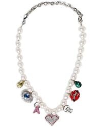 Alessandra Rich - Faux-Pearl Charm Necklace - Lyst