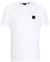 BOSS - T-shirt en coton à patch logo - Lyst