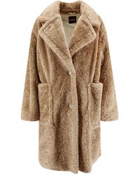 BOSS - Teddy Coat With Adjustable Collar - Lyst