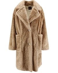 BOSS - Button-Front Faux-Fur Coat - Lyst