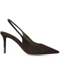 Brunello Cucinelli - Suede Slingback Heels With Monili - Lyst