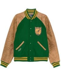 Polo Ralph Lauren - Leather-Sleeved Varsity Jacket - Lyst