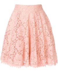 Dolce & Gabbana Minijupe en dentelle à bords festonnés - Rose