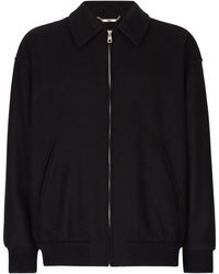 Dolce & Gabbana - Bomberjack Met Logoplakkaat Met Rits - Lyst