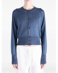 Vivienne Westwood - Bea Orb-Embroidered Ribbed-Trim Cardigan - Lyst