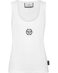 Philipp Plein - Logo-Embroidered Ribbed Tank Top - Lyst