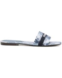 ERMANNO FIRENZE - Floral-Print Logo-Tape Sandals - Lyst