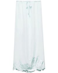 Prada - Embroidered Habutai Silk Midi Skirt - Lyst