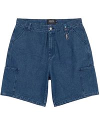 PAS DE MER - Pdm Logo-Patch Denim Cargo Shorts - Lyst
