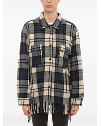 Woolrich - Fringed Checked Overshirt - Lyst