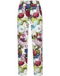 Dolce & Gabbana - Cropped-Hose mit Blumen-Print - Lyst