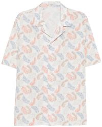 Alessandro Gherardi - Leaf-Print Camp-Collar Shirt - Lyst