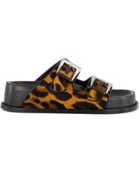 Paris Texas - Leopard-Print Flat Sandals - Lyst