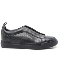 Doucal's - Perforated-Detailed Leather Sneakers - Lyst