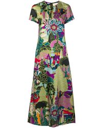 La DoubleJ - Seidenkleid Mit Print - Lyst