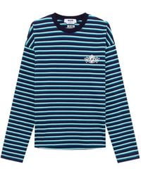 MSGM - Gestreifter Pullover Mit Logo-Stickerei - Lyst