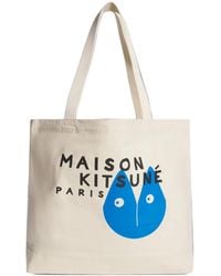 Maison Kitsuné - Logo-Print Tote Bag - Lyst