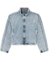 DIESEL - Veste cropped en taslan de nylon recyclé - Lyst