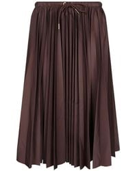 Moncler - Pleated Midi Skirt - Lyst
