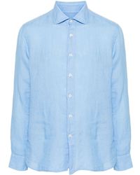 120% Lino - Classic Collar Linen Shirt - Lyst
