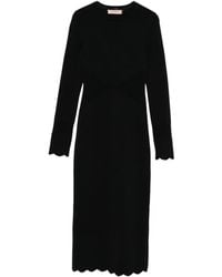 Twinset - Jurk Met Gewelfde Afwerking - Lyst