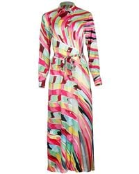 Mary Katrantzou - Torino Geometric-Print Belted Maxi Dress - Lyst